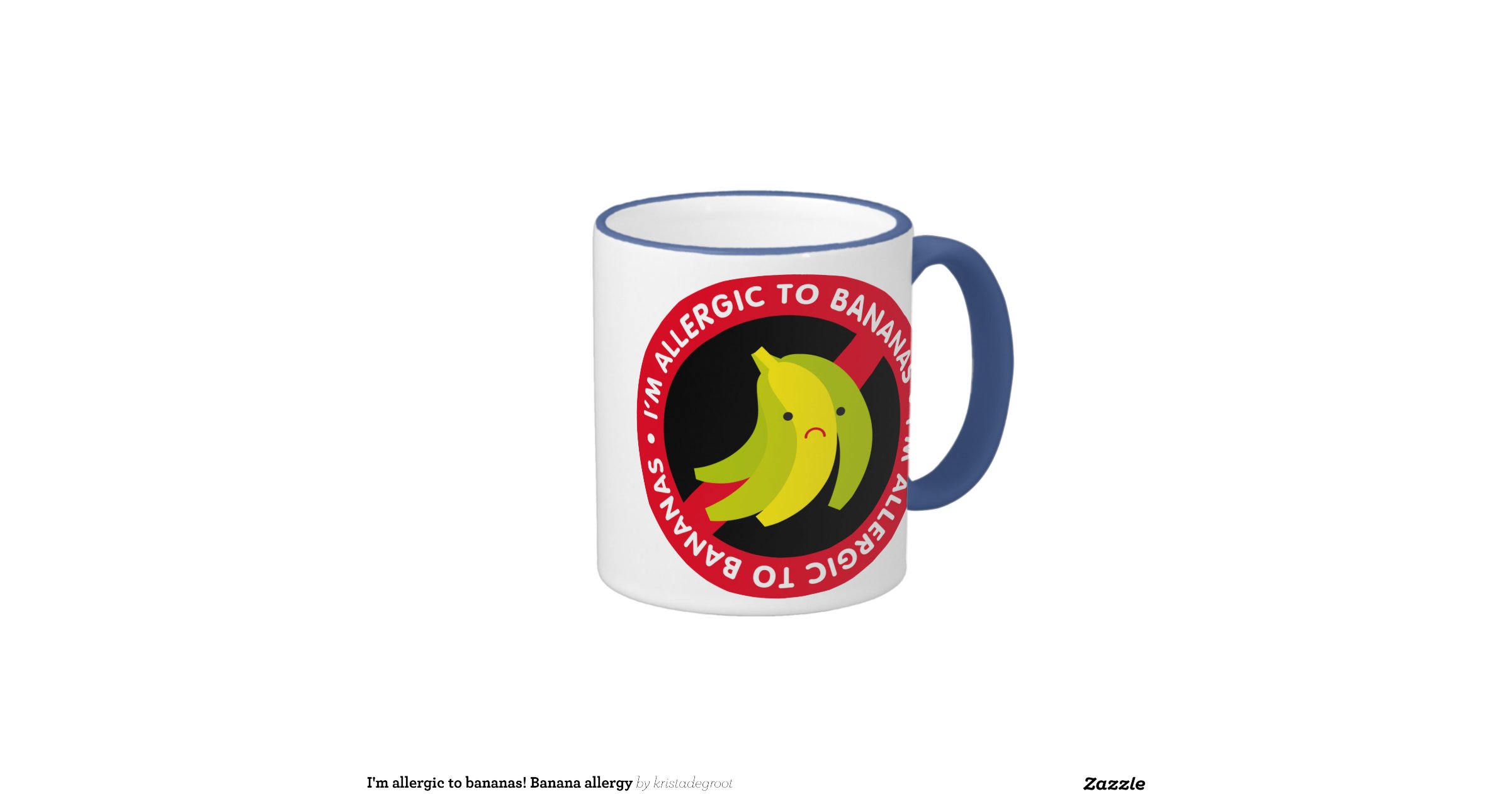 I'm allergic to bananas! Banana allergy Ringer Coffee Mug Zazzle