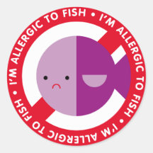 I'm allergic to fish! round sticker