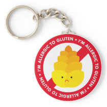 I'm allergic to gluten! key chain