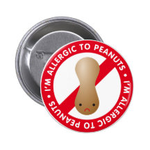 I'm allergic to peanuts! Peanut allergy Button
