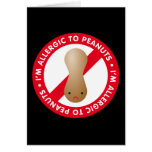 I'm allergic to peanuts! Peanut allergy Card