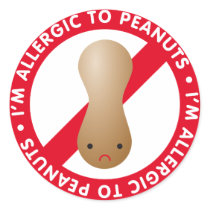 I'm allergic to peanuts! Peanut allergy Stickers