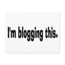 I'm blogging this.