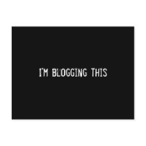 I'm blogging this