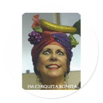 I'M CHIQUITA BONITA ROUND STICKERS