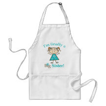 I'm Finally a Big Sister Stick Figure Girl Apron