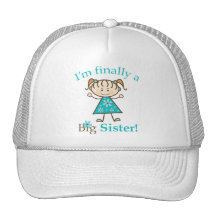 I'm Finally a Big Sister Stick Figure Girl Trucker Hat