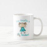 I'm Finally a Big Sister Stick Figure Girl Coffee Mugs