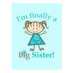 I'm Finally a Big Sister Stick Figure Girl Postcard