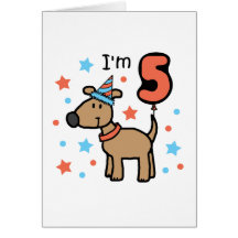 I'm Five Doggie Greeting Cards