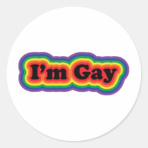 I'm Gay Round Stickers