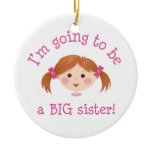 Im going to be a big sister - light brown hair christmas tree ornament
