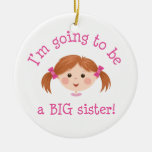 Im going to be a big sister - light brown hair christmas tree ornament