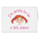 Im going to be a big sister - red hair cards