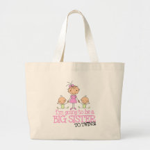 I'm Going to Be a Big Sister to TWINS Canvas Bags