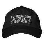 I'm gonna come at you like a spider monkey! embroidered hats