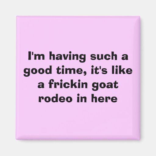 I'm having such a good time, it's like a fricki... fridge magnet