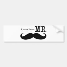 I'm Her Mr. Moustache Grooms Gifts Bumper Stickers