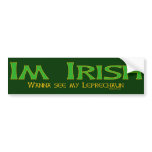 I'm Irish w/ Leprechaun Bumper Sticker bumper stickers