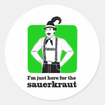 I'm Just Here for Sauerkraut Oktoberfest Shirt Round Sticker