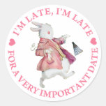 I'M LATE, I'M LATE ROUND STICKER
