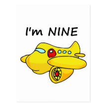 I'm Nine, Yellow Plane Post Card