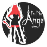 I'm no Angel Black (Flames) Stickers