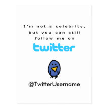 I'm Not A Celebrity...Follow Me on Twitter Postcards