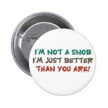 I'm Not a Snob Insulting Humour Pins