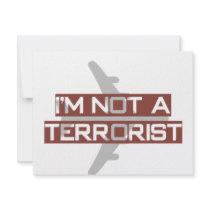 I'm not a terrorist personalised invitations