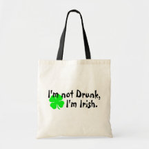 Im Not Drunk Im Irish 4 Leaf Clover Canvas Bag
