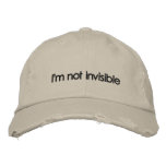 I'm not invisible embroidered hats