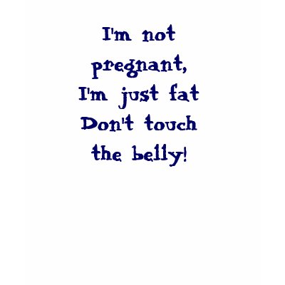 I'm not pregnant, I'm just fat Don't touch the ... T-shirt by Shandiz