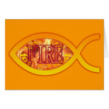 I'm on FIRE for Christ - Christian Fish Symbol Cards