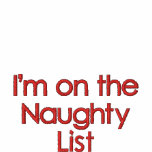 I'm on the Naughty List Embroided T-Shirt embroidered shirts