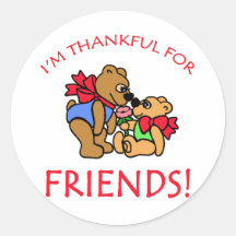 I'm Thankful for Friends Thanksgiving Apparel Stickers