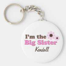 I'm The Big Sister Mod Flowers Personalised Key Chains