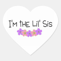 Im The Lil Sis Flowers Stickers