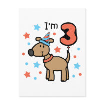 I'm Three Doggie Post Card