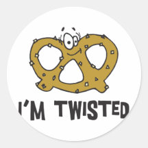 I'm Twisted Pretzel Round Sticker