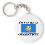 I'm Wanted In Connecticut keychains
