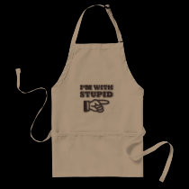 I'M WITH STUPID aprons