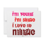 I'm Young I'm Single I Love To Mingle invitations