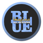 Imagine All 50 States Blue Sticker