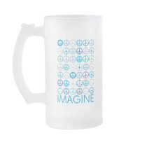 IMAGINE - Blue International Peace Signs Coffee Mug