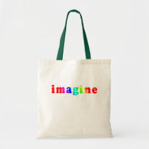 Imagine in Rainbow Colour Lettering Bag