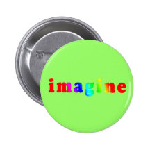 Imagine in Rainbow Colour Lettering Buttons