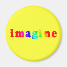 Imagine in Rainbow Colour Lettering Magnets