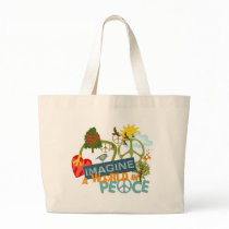 Imagine Peace Abstract Art Canvas Bags