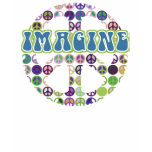 Imagine Peace Blue Retro t-shirts